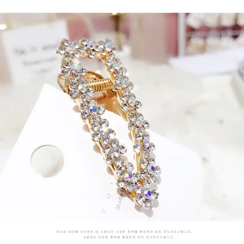 Корейские блестящие хрустальные шпильки со стразами геометрические капли