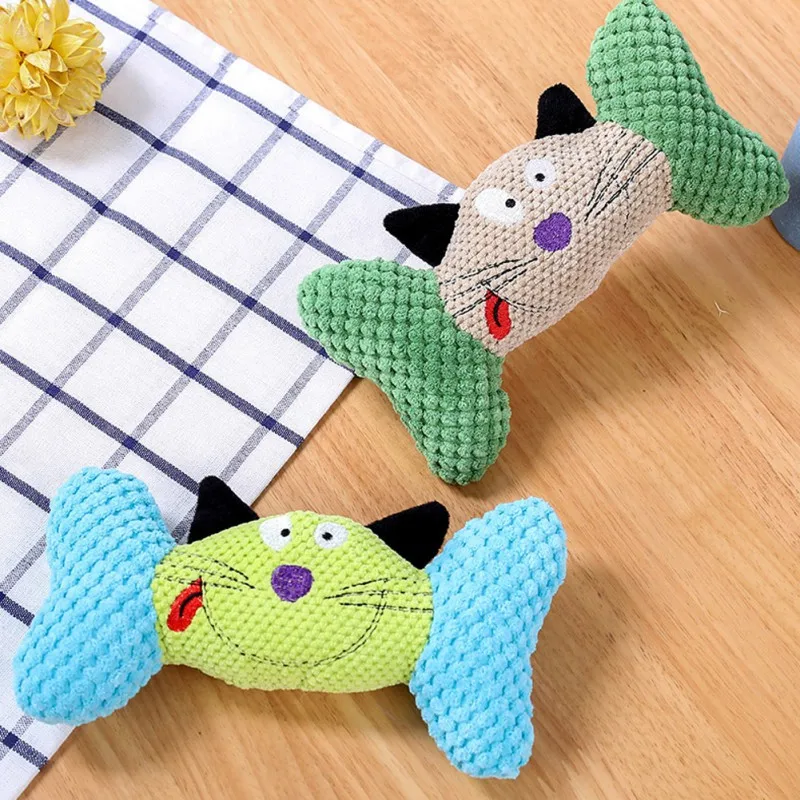 

Bite Resistant Dog Chewing Toy Cute Plush Candy Shape Squeaky Puppy Pet Dogs Cats Chew Interactive Toys Pet Supplies