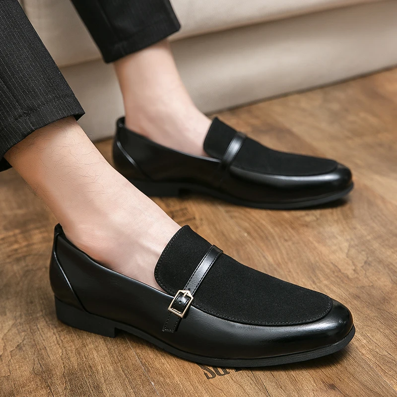 

Autumn and Winter 2021 Men's Fashion Pu Patchwork Casual British Light Formal Gentleman's Shoes Sell Well Men's Shoes KS119