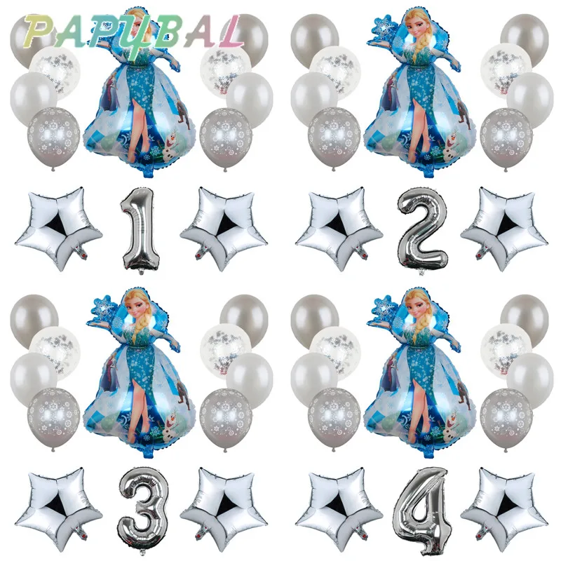 

1set Disney Frozen Princess Elsa Helium Balloons 32inch Number Baby Shower Birthday Party Decoration Balloons Kids Air Globos