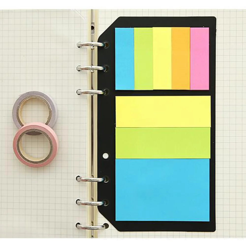 

Color Loose-leaf Self-Sticky Pads N Times Label Sticker Loose-leaf Fluorescent Paper Classified Stickers