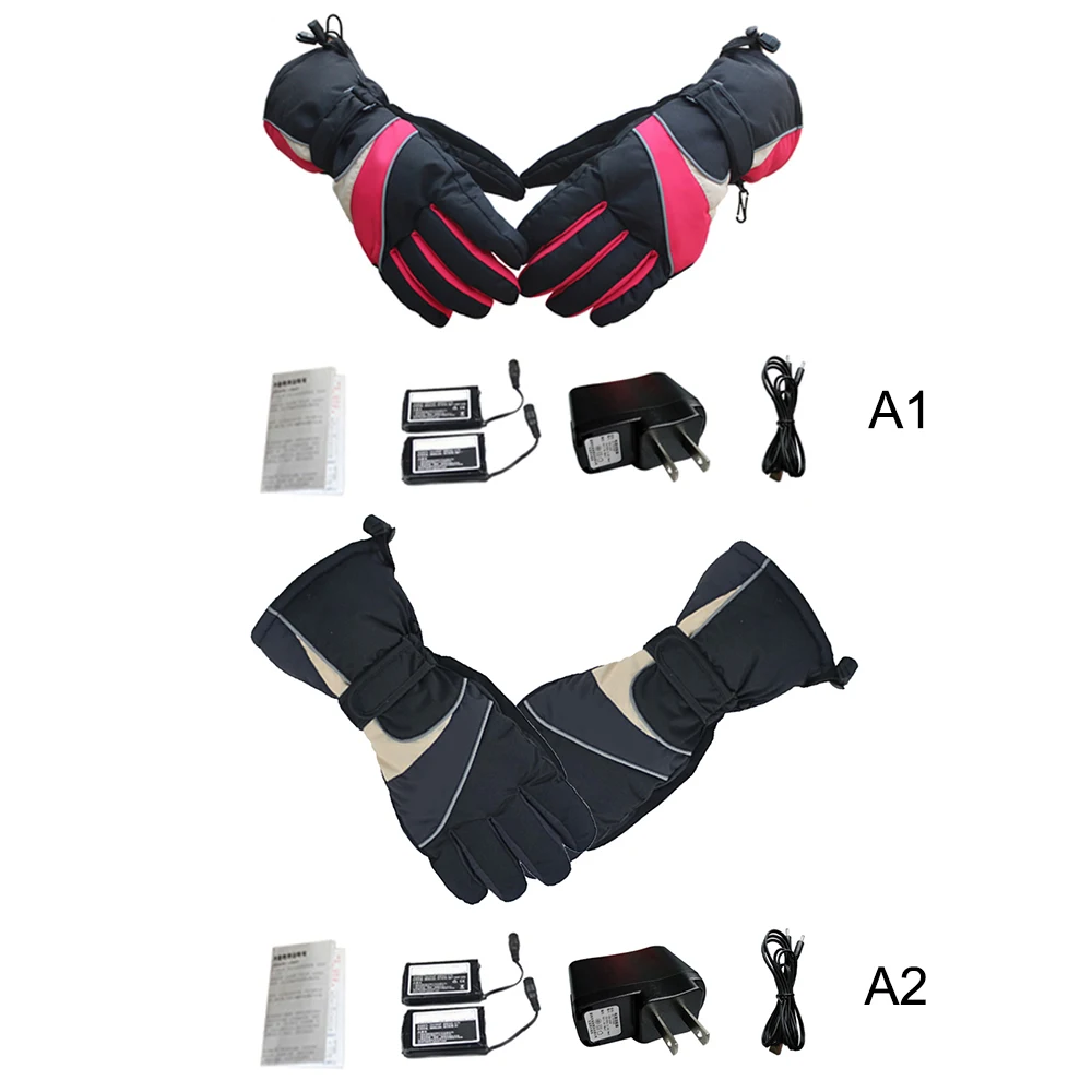 

1 Pair Motorcycle Riding Heated Gloves 6 Hours High Insulation USB Electric Winter Waterproof Breathable Thermal Heated Gloves