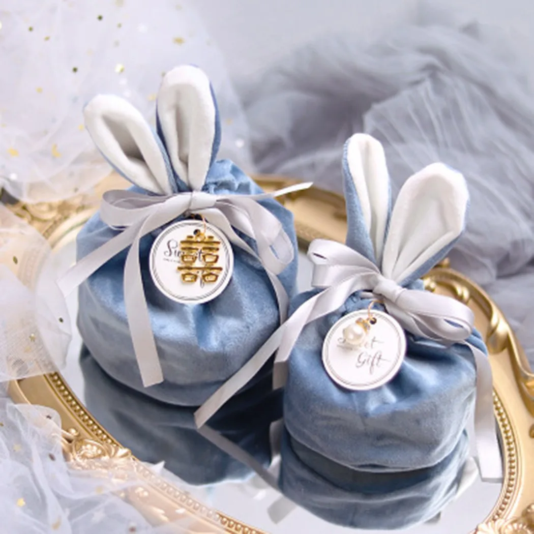 

10pc 8.5*10CM Organizer Wedding Candy Bunny Rabbit Jewelry Pouch Easter Gift Packing Bags In Stock Drop Shipping