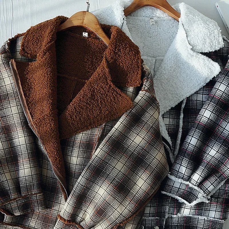 2019 зимнее женское пальто в стиле ретро теплое из овечьей шерсти женская модная