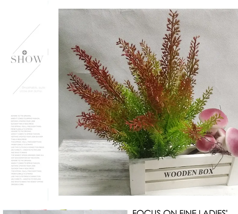 40 см 5 вилок искусственная трава букет зеленых пластиковых растений листья для