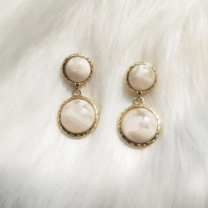 New Fashion Round Geometric Earrings Retro Style Simple Unique And Versatile Women Drop Jewelry | Украшения и аксессуары