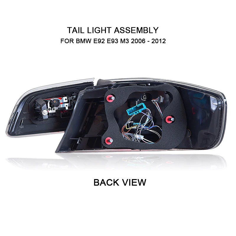 1 пара светодиодный задний фонарь для BMW E92 E93 M3 330 335 2006-2012 красный Копченый черный