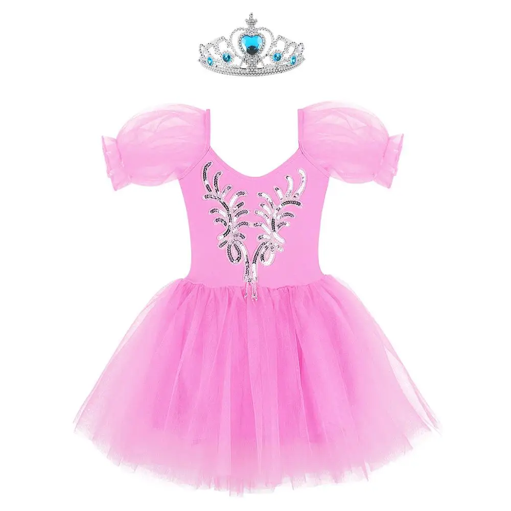Балетное платье-пачка для девочек платье с короткими рукавами пышными и