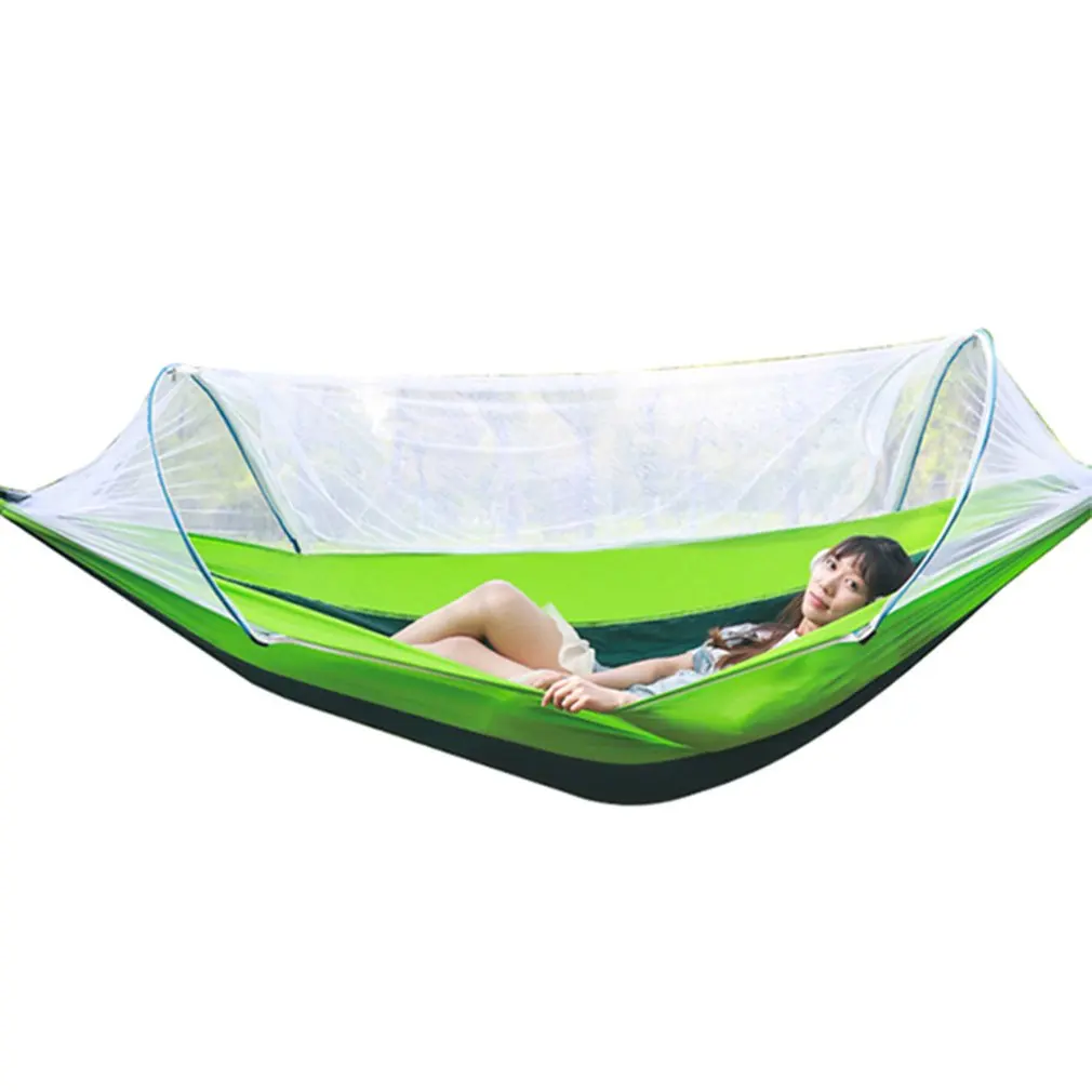 

2 Person Portable Outdoor Mosquito Net 260x150cm Parachute Hammock Camping Hanging Sleeping Bed Swing Double Chair Hanging Bed