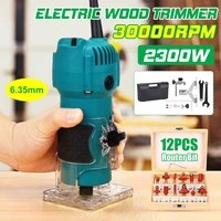220v 2300w woodworking electric trimmer wood milling engraving slotting trimming machine hand carving router eu plug 6 35mm