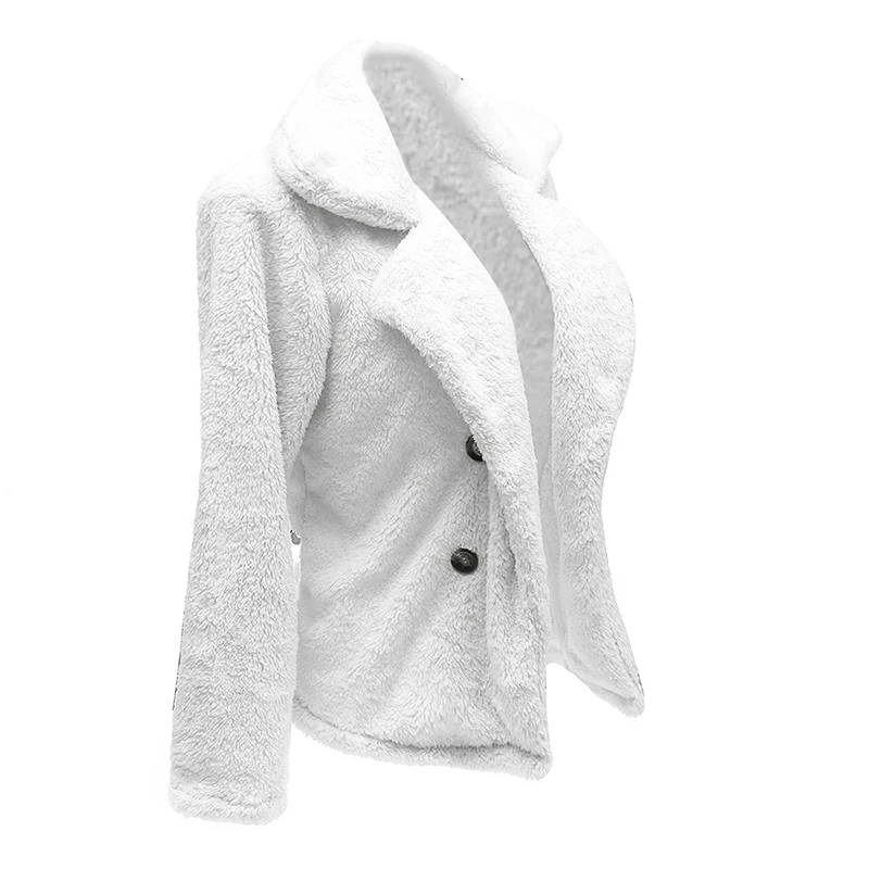 

Women Autumn Winter Faux Fur Coat Fluffy Teddy Jacket Coat Plus Size Long Sleeve Outerwear Turn Down Short Coat Female Dropship