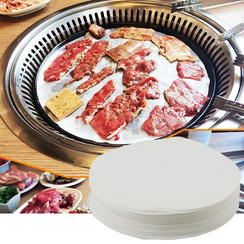 

Столовая кухня 500 шт./компл., круглая бумага для выпечки, пергаментная бумага, лист для выпечки, духовка, гамбургер, антипригарная сковорода