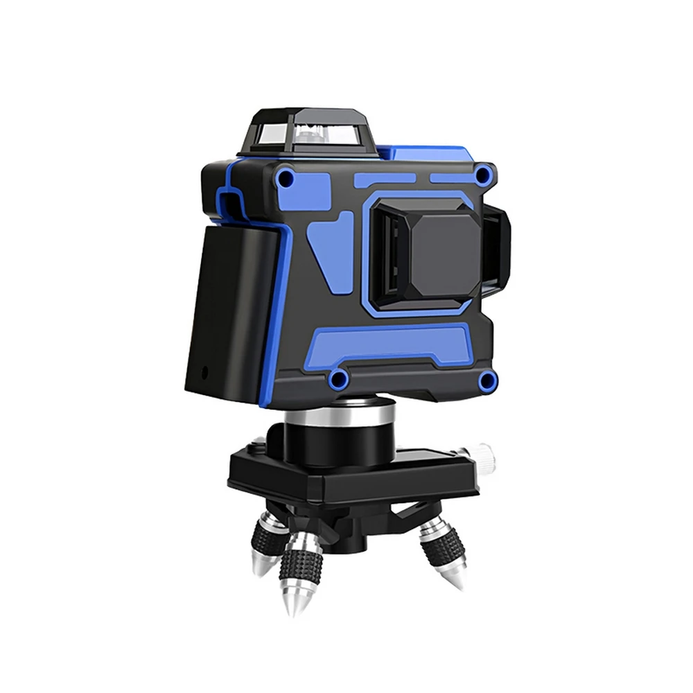 Мощный самонивелирующийся зеленый лазерный 3d уровень 12 линий синий корпус 360