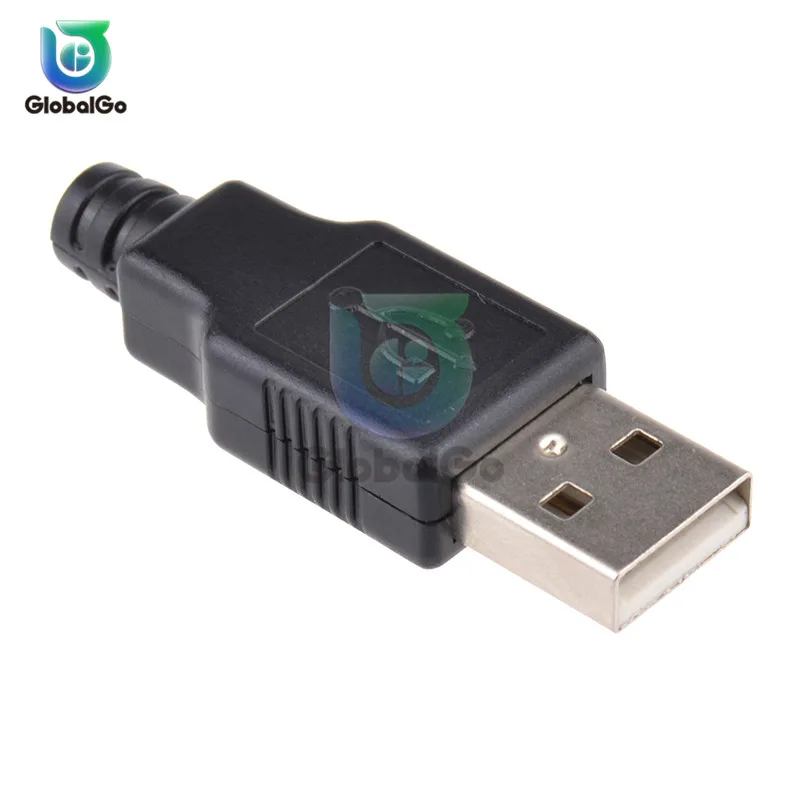 5 шт./партия USB 2 0 Тип A 4Pin Женский Мужской Разъем USB-штекер Черная пластиковая