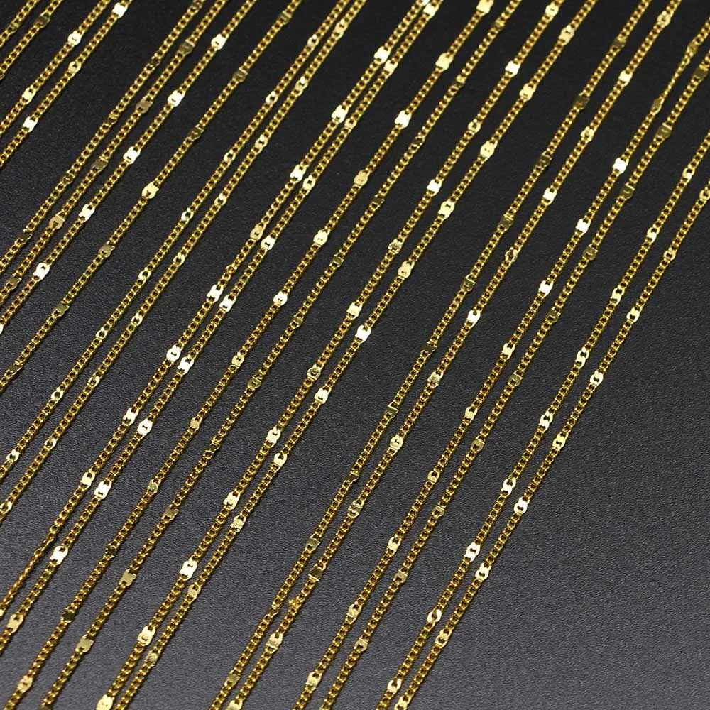 

12Pcs/Pack 40cm Rhodium Gold Long Necklace Chains With Lobster Clasp For DIY Jewelry Findings Making Accessories Supplies