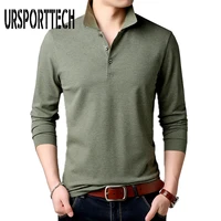 ursporttech new fashion brands polo shirt mens solid color long sleeve slim fit korean boys polo shirt casual men clothing
