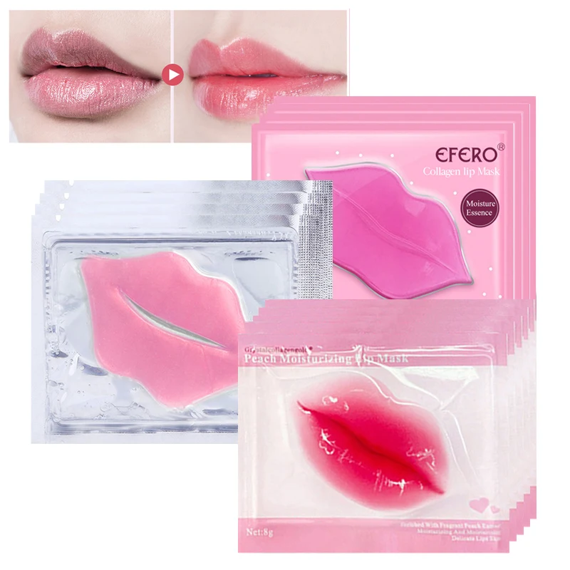 

15-50packs Crystal Collagen Lip Mask Anti Wrinkle Patch Pad Gel Moisture Essence Lip Enhancement Lips Care Lip Fine Lines Reduce