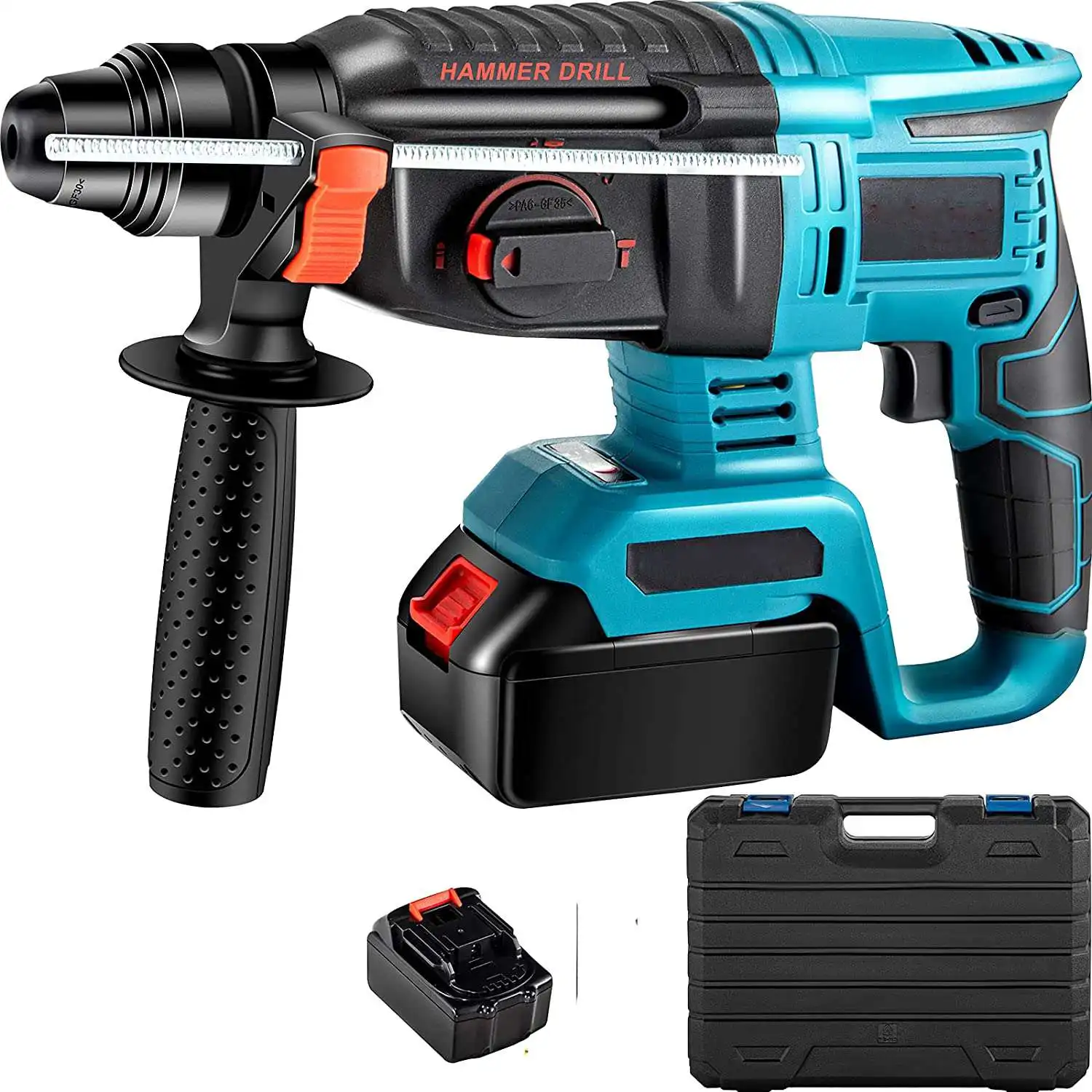 

6200rpmBrushless Аккумуляторный Электрический вращающийся молоток 6200 об/мин, перезаряжаемый электрический молоток с аккумулятором 18 в и коробкой ...