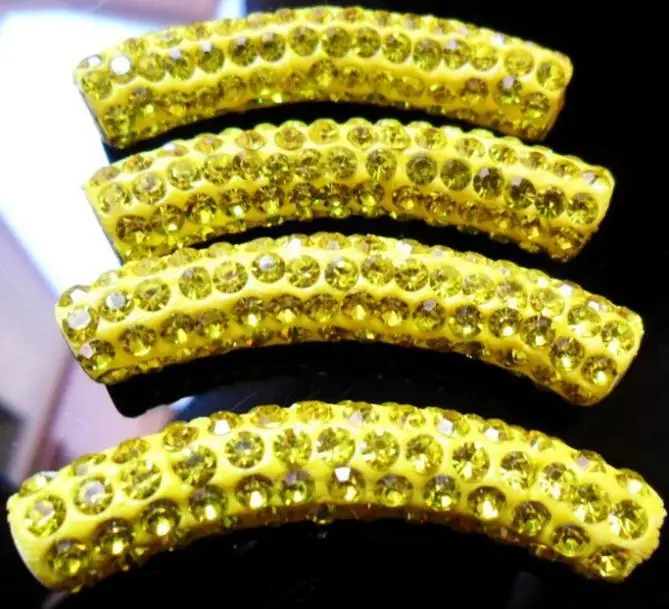 lowest price mixed multi color micro pave long bending tube crystal beads DIY bead for bracelet | Украшения и аксессуары