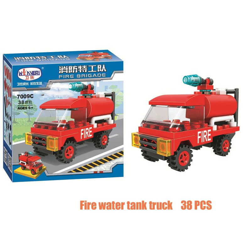 222 шт. Детский конструктор пожарная машина |