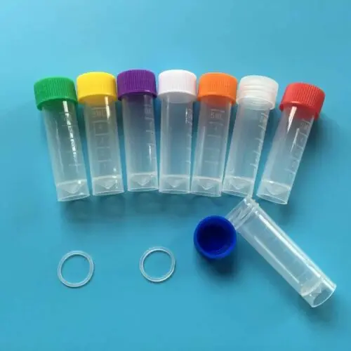 10-50pcs 5ml Plastic Test Tubes Vial Screw Seal Cap Pack Container | Дом и сад
