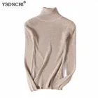 Женский трикотажный свитер YSDNCHI, теплый, в рубчик, с высоким воротником и длинным рукавом, на осень-зиму