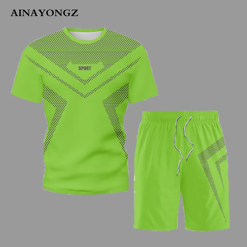 2022 Summer Fashion Clothing Male Sets Motion Element Sportswear Men's T-Shirt With Shorts Outfit Cozy Short Tracksuit Suit 5XL