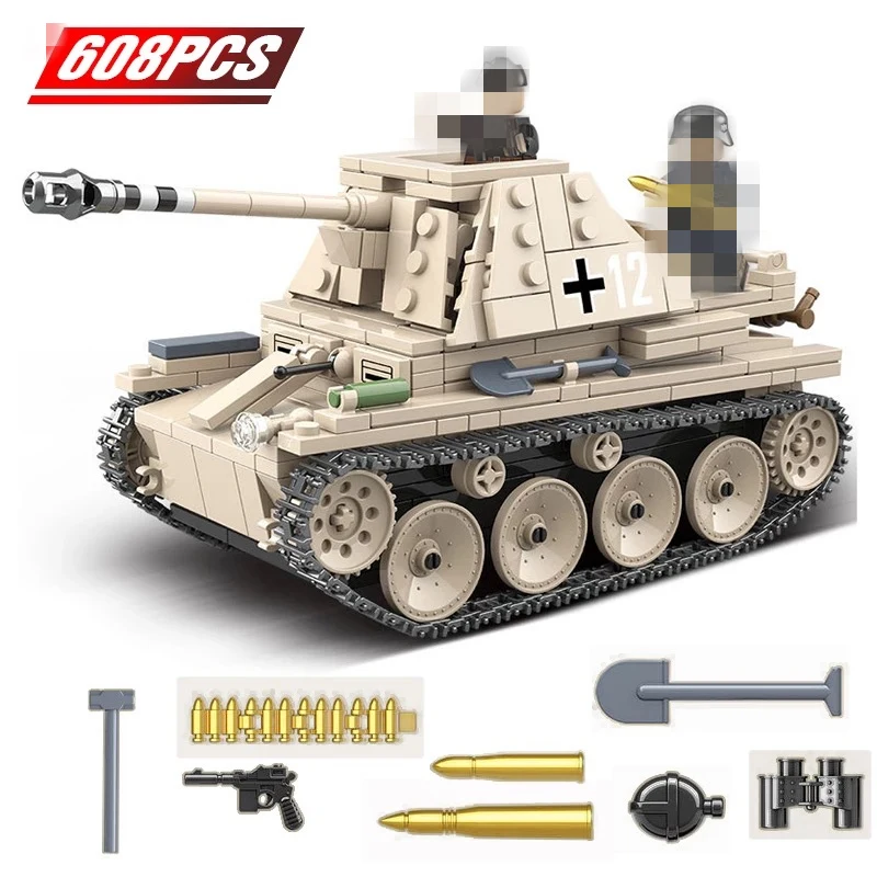 Военный самопистолет антитанк Lepining строительные блоки подходит для танков