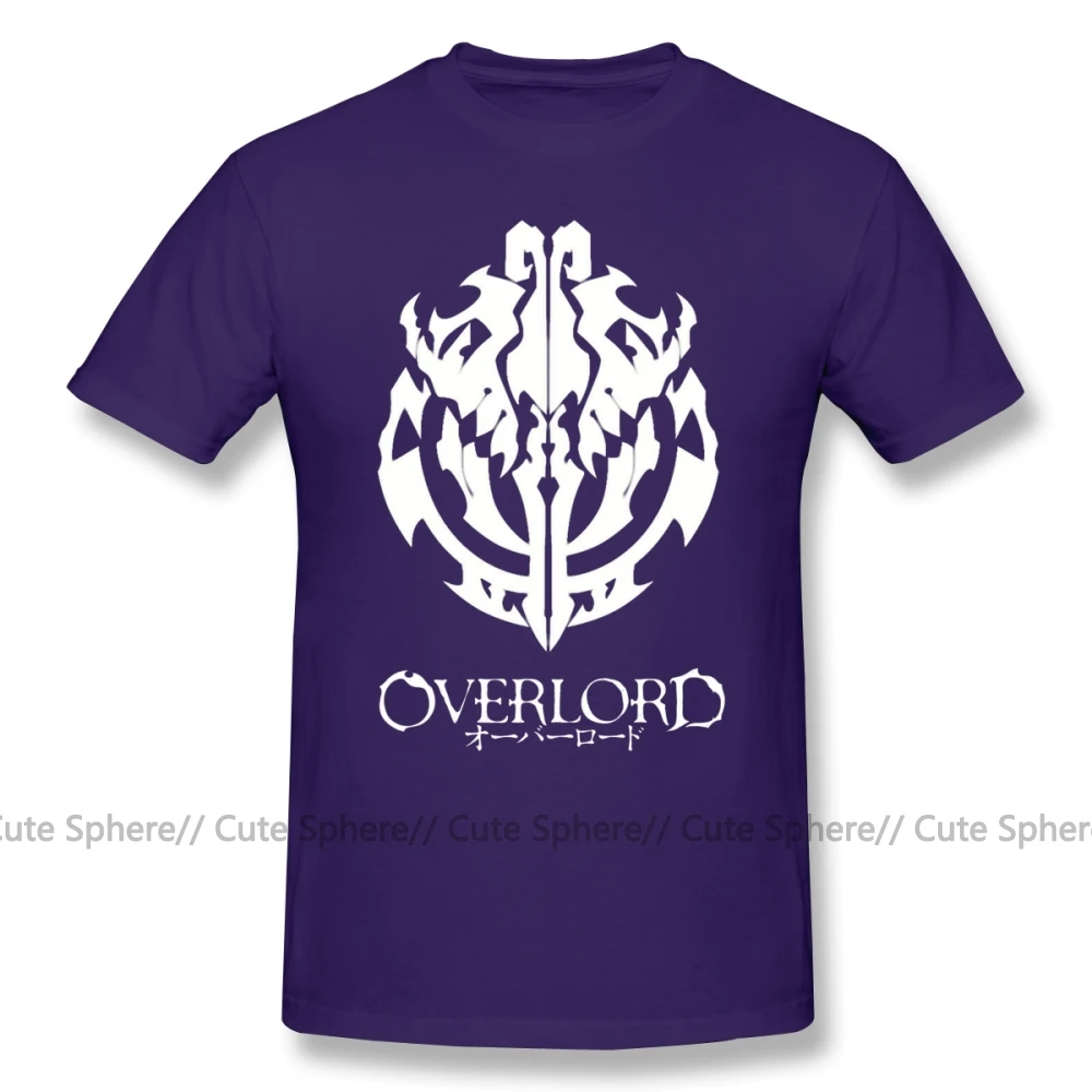 Футболка с надписью «Overlord», футболка с эмблемой «Guild» Ainz Ooal, графическая футболка с коротким рукавом, Мужская футболка большого размера - Цвет: Purple