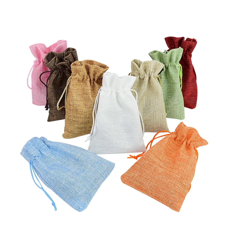 

5Pcs Mini Jute Bag Cotton Linen Drawstring Gift Bag Wedding Party Candy Jewelry Packaging Birthday Christmas Burlap Bag