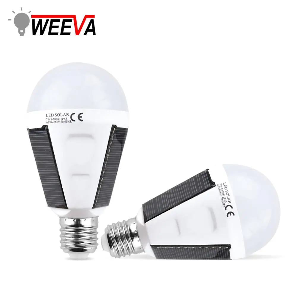 Светодиодный светильник на солнечной батарее E27 7 Вт перезаряжаемый наружный