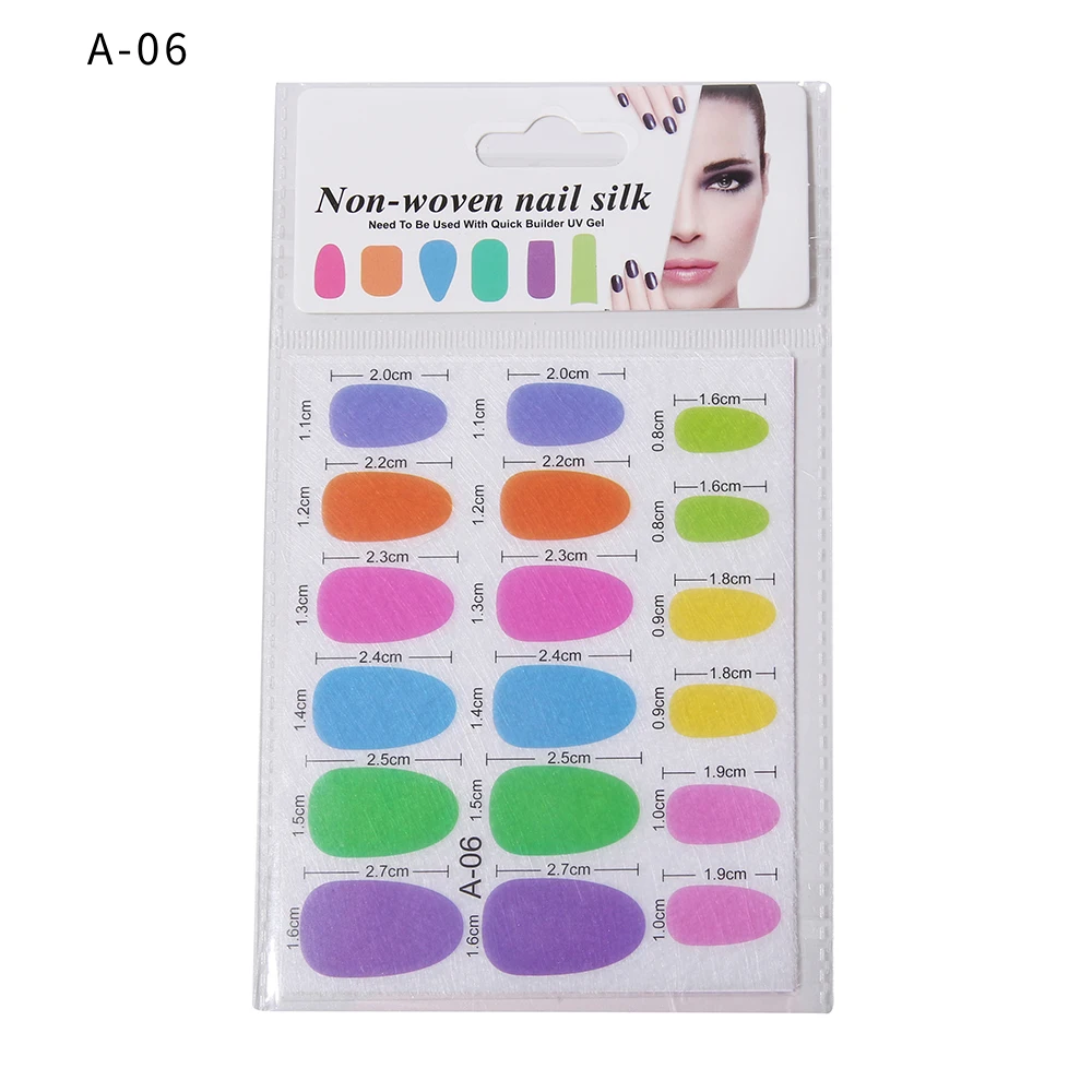 Многоцветный нетканый материал шелка для наращивание ногтей формы акрил гель