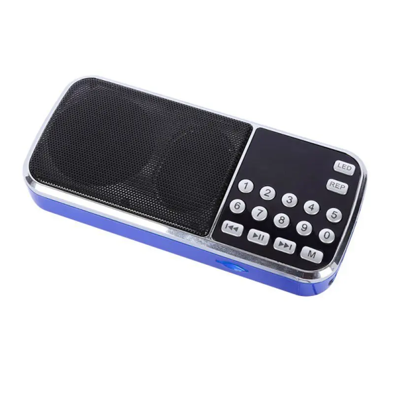 blue MP3 speaker Новейший EDAL портативный цифровой стерео FM мини радио динамик музыкальный плеер с tf-картой USB AUX вход звуковые коробки - Цвет: blue MP3 speaker