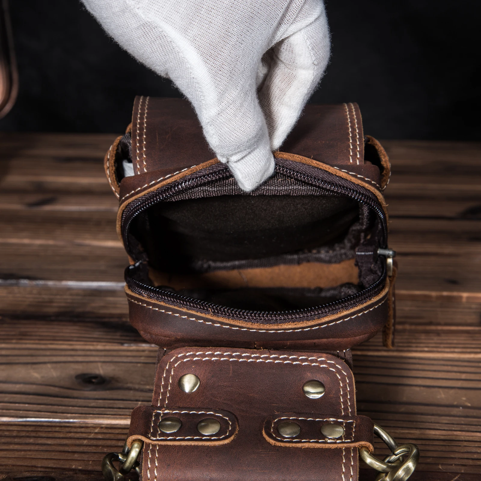 Оригинальная кожаная мужская повседневная дизайнерская маленькая сумка