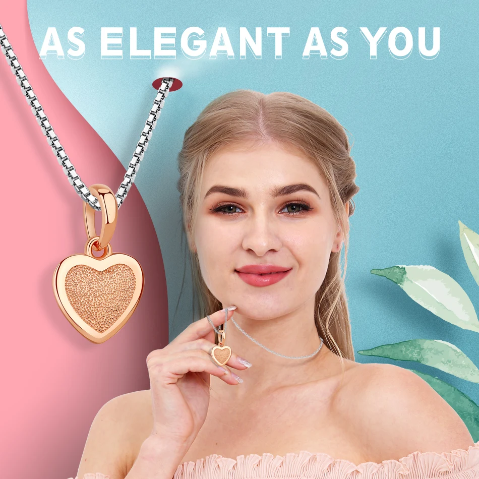 ELESHE, новая мода, 925 пробы, серебряный шарм, бусина Forever Love, розовое золото, сердце, подвеска, шарм, подходит для оригинальных браслетов, сделай сам, ювелирное изделие