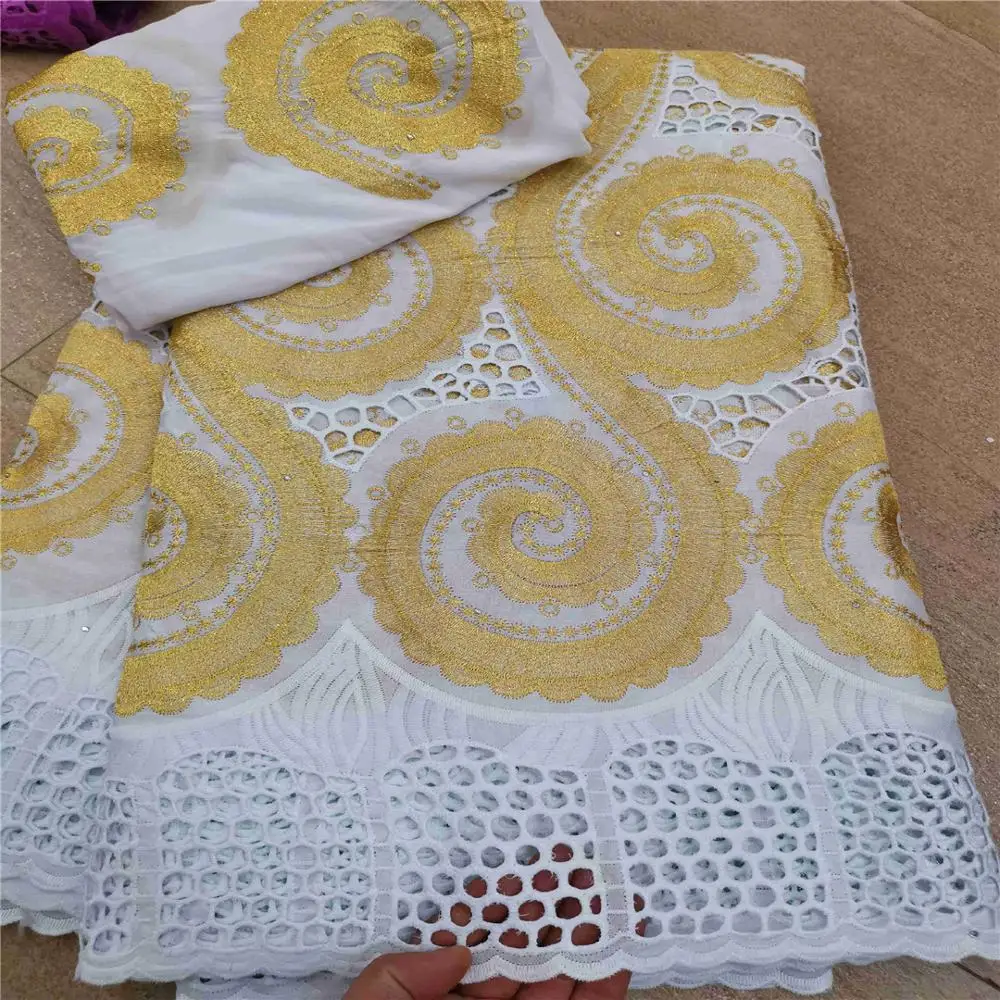 

African Lace Fabric 2020 High Quality French Dress Lace Fabric With Diamond Embroidery Punch Cotton Fabrics 5+2yards/Lot