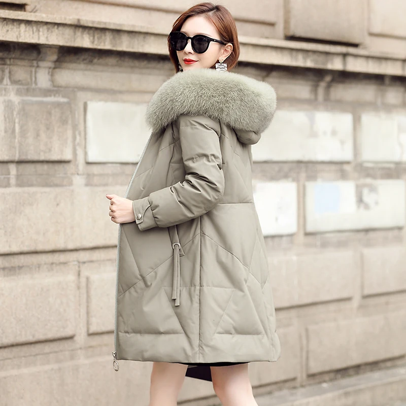 Новинка 2020 женское длинное зимнее пальто из натуральной овечьей кожи женский