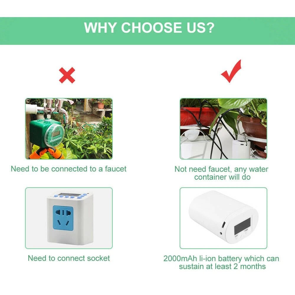 Автоматический таймер для воды портативный набор капельного орошения садовых