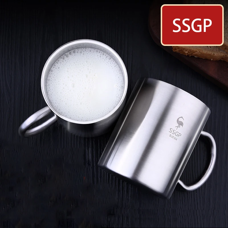 304 Изолированная кофейная кружка из нержавеющей стали двухслойная антиожоговая