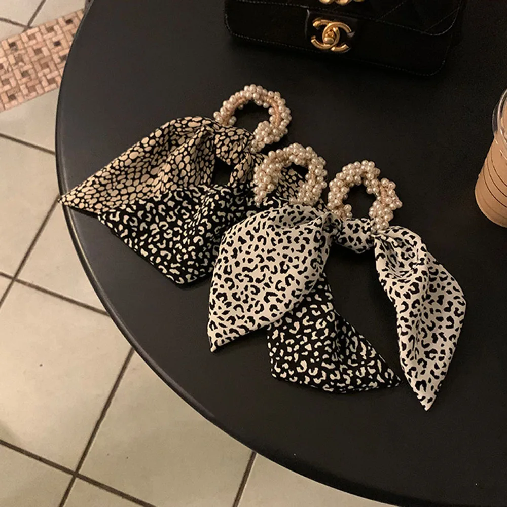 

Elegant Ladies Hair Scrunchies Women Long Ribbon Satin Knotted Bow Hair Ropes Elastic Hair Band Hair Rings Ponytail Holder