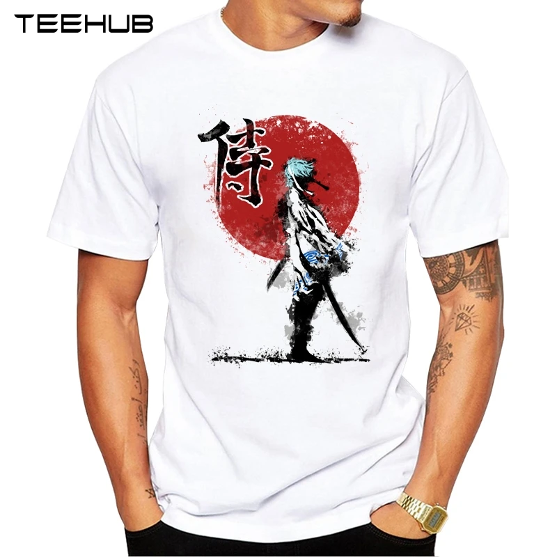 Новое поступление 2019 крутая Мужская модная белая футболка TEEHUB с принтом самурая