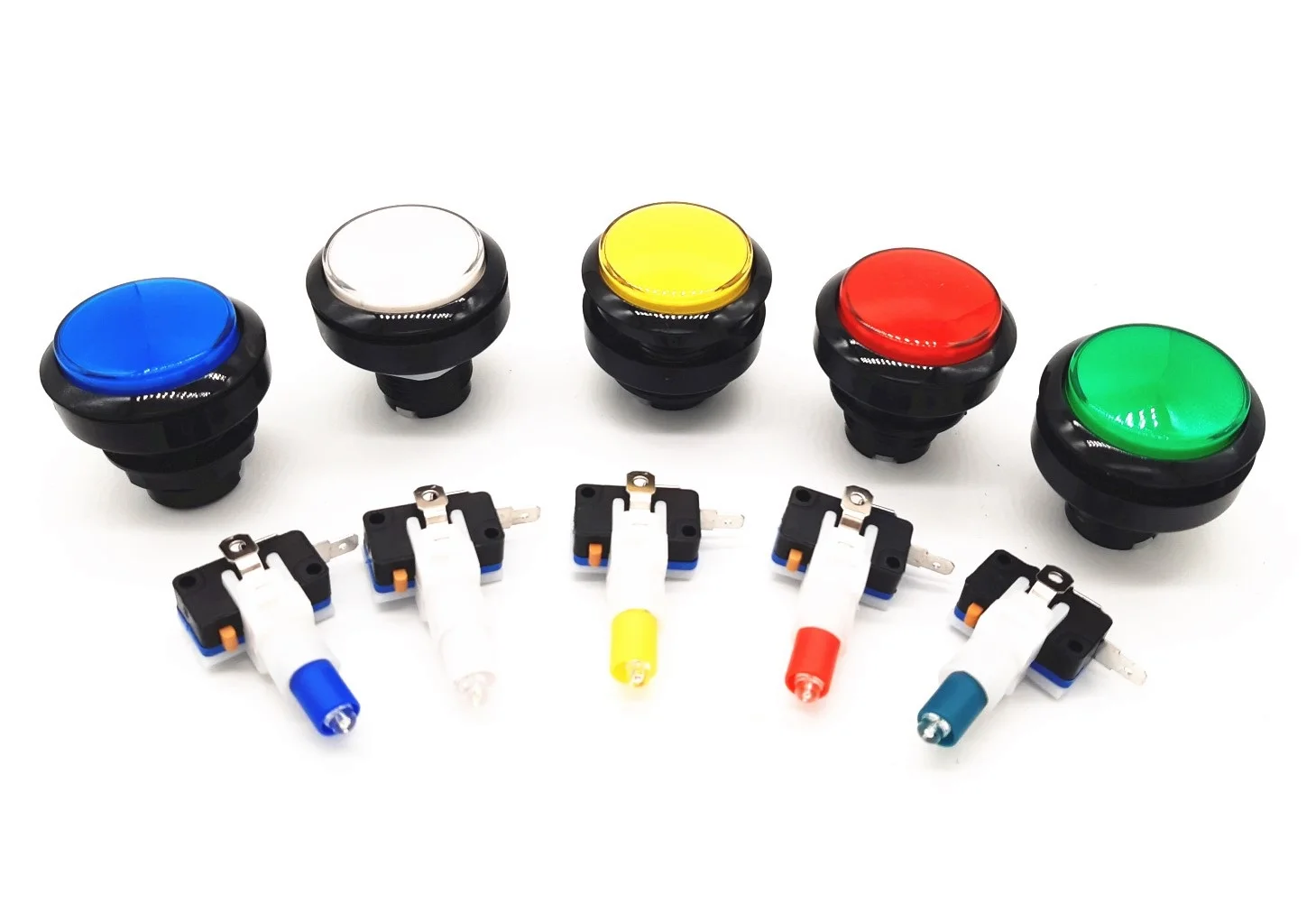 12 pcs of Monmentary Middle Size Lighted Button Llluminated Round Push with 2 Pin Microswitch for Vending Machine | Электроника