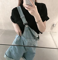 new girls short denim jumpsuit romper women spring summer overalls casual jeans short playsuits s m size overalls horts jeans
