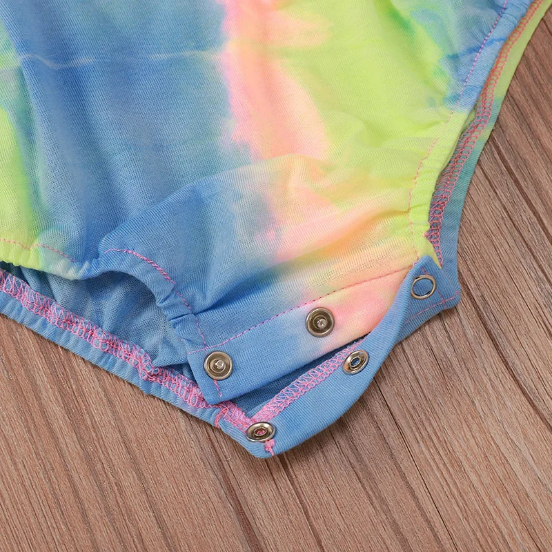 

Toddler Infant Newborn Baby Girls Tie Dye Bodysuit Kids Letter Print Long Sleeve Playsuit Fall Outfits Floral Clothes 0-3Y