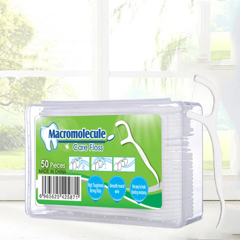 

50pcs/set Oral Care 7.6CM Dental Floss Picks Teeth Toothpicks Stick Tooth Clean