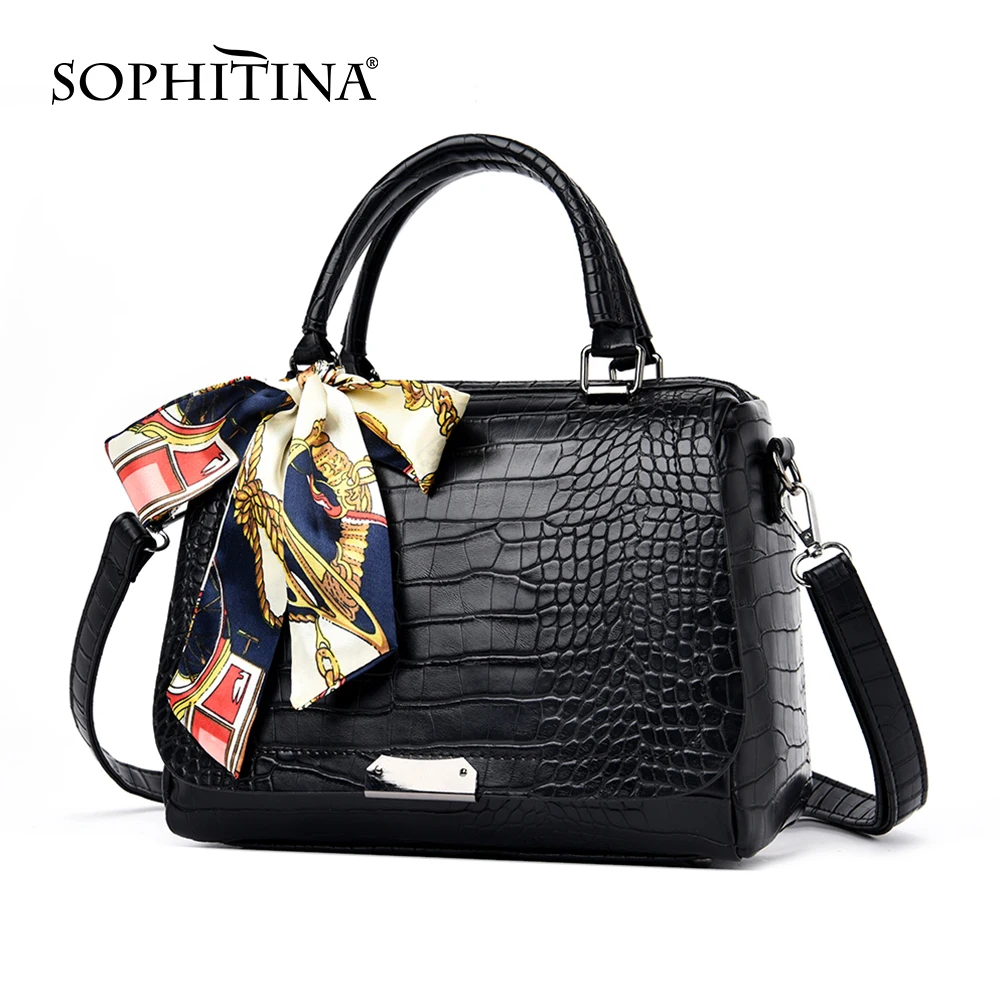 Многофункциональные женские сумки мессенджеры SOPHITINA украшенные лентами и