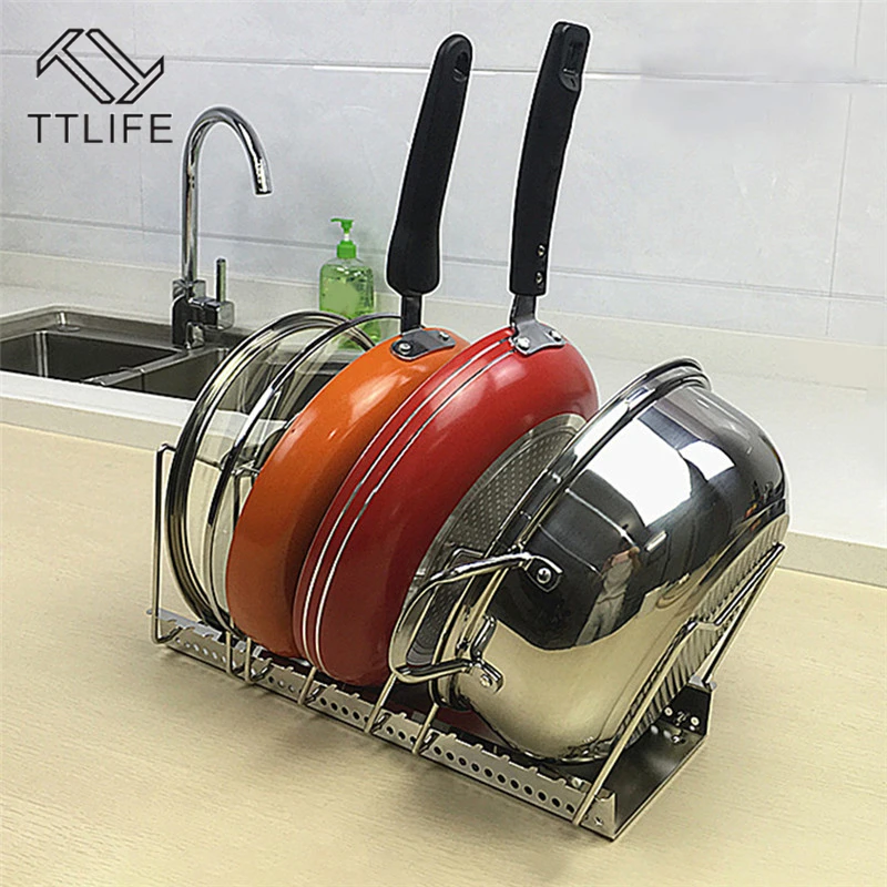 Подставка для крышек кастрюль кухонный Органайзер из нержавеющей стали двойная