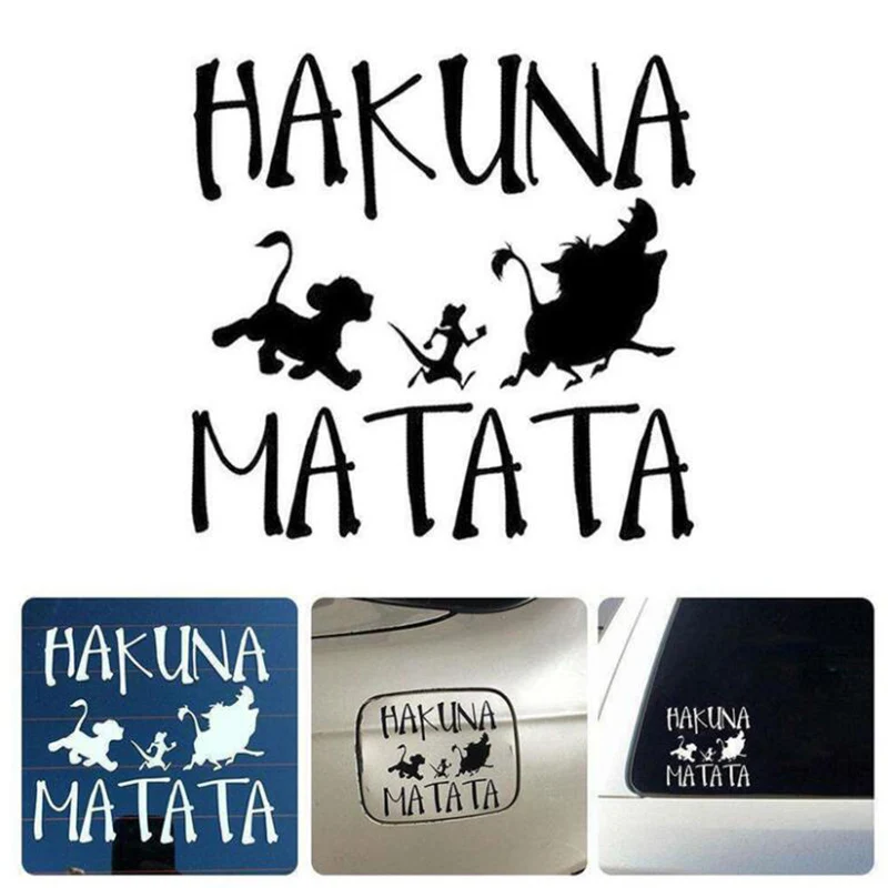 

14*13cm Car Sticker HAKUNA MATATA Lion King Simba Car-Styling Vinyl Stickers Funny Decal For Car Body Sticker Decoration