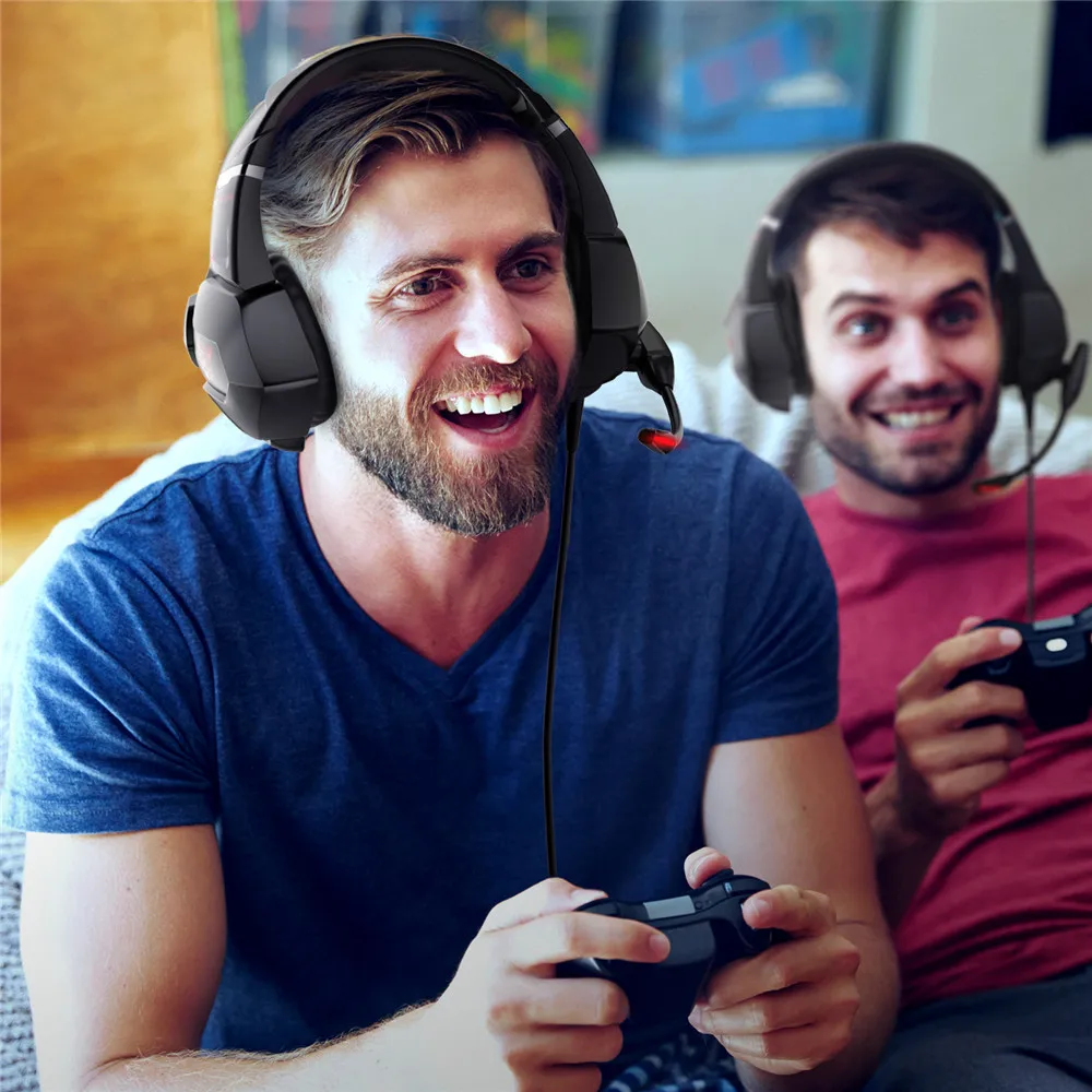 ONIKUMA K11 PS4 игровая гарнитура стерео Бас шлем PC Gamer наушники с микрофоном светодиодный для телефона компьютера Xbox 1 планшета iPad