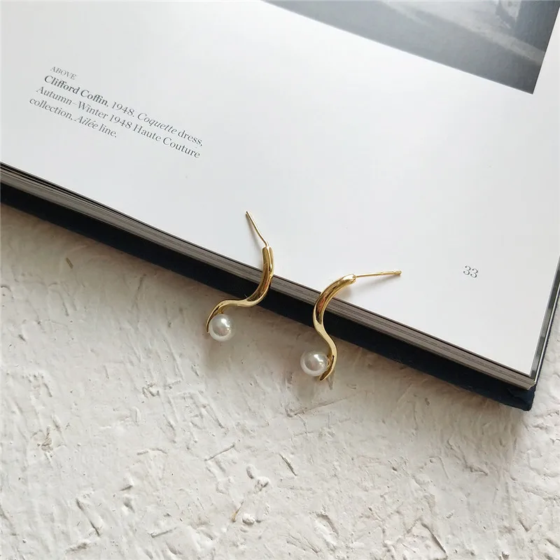 RUIYI реальные 925 пробы серебряные серьги для женщин 18K позолоченные S Форма